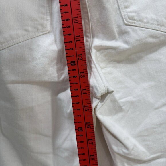 Madewell Jeans Womens Sz 31 10" High Rise Skinny Crop White Button Fly Mom Denim - Picture 8 of 10